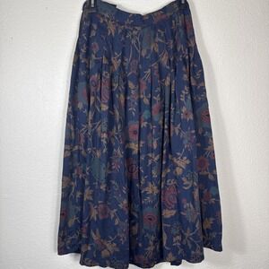 Breeches Floral Vintage Midi Skirt Gothic Grunge Dark Academia Librarian Sz Smal